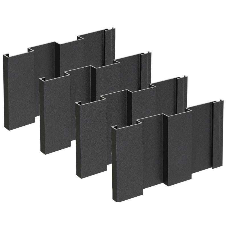 Image du produit Cladix > Pack 1A - 2-Lines-Profile-305 - RAL9005 - Lg. 3,005 m (4pcs -1,9232 m&sup2;/colis)