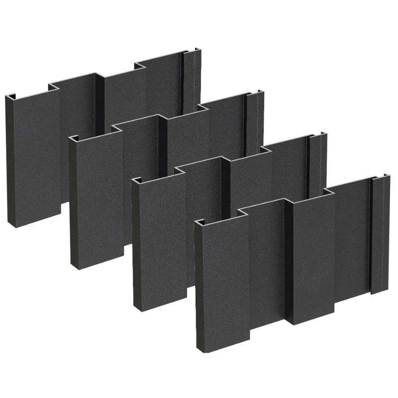 Image du produit Cladix > Pack 1B - 2-Lines-Profile-255 - RAL9005 - Lg. 2,555 m (4pcs -1,6352 m&sup2;/colis)