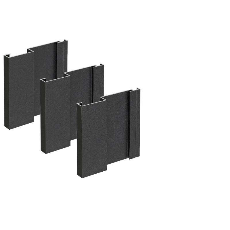 Image du produit Cladix > Pack 2 - 1-Line-Profile - RAL9005 - Lg. 3,005 m (3pcs -0,7212 m&sup2;/colis)
