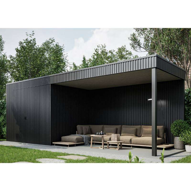Image du produit Cladix > Pack 1B - 2-Lines-Profile-255 - RAL9005 - Lg. 2,555 m (4pcs -1,6352 m&sup2;/colis)