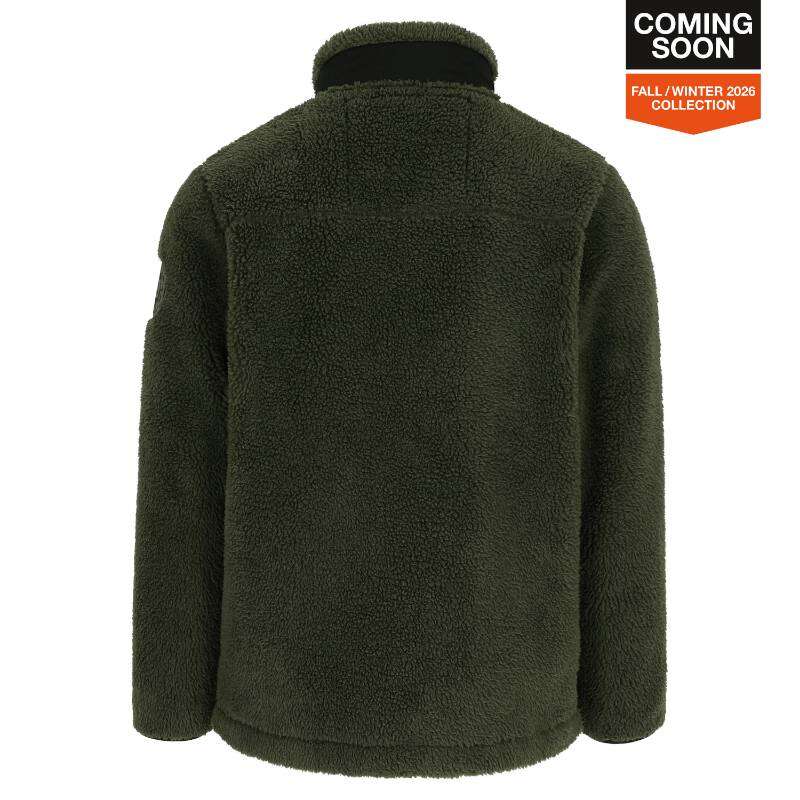 Image du produit HEROCK&reg; - Sweat zipp&eacute; chaud en teddy fleece HARI - EDITION LIMITEE - Kaki fonc&eacute;