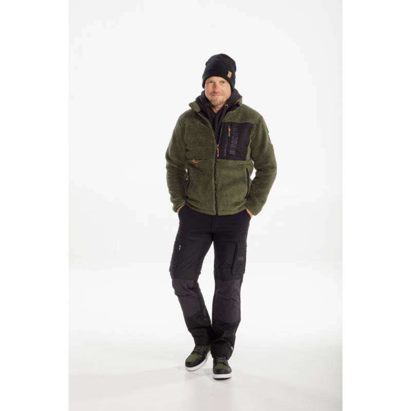 Image du produit HEROCK&reg; - Sweat zipp&eacute; chaud en teddy fleece HARI - EDITION LIMITEE - Kaki fonc&eacute;
