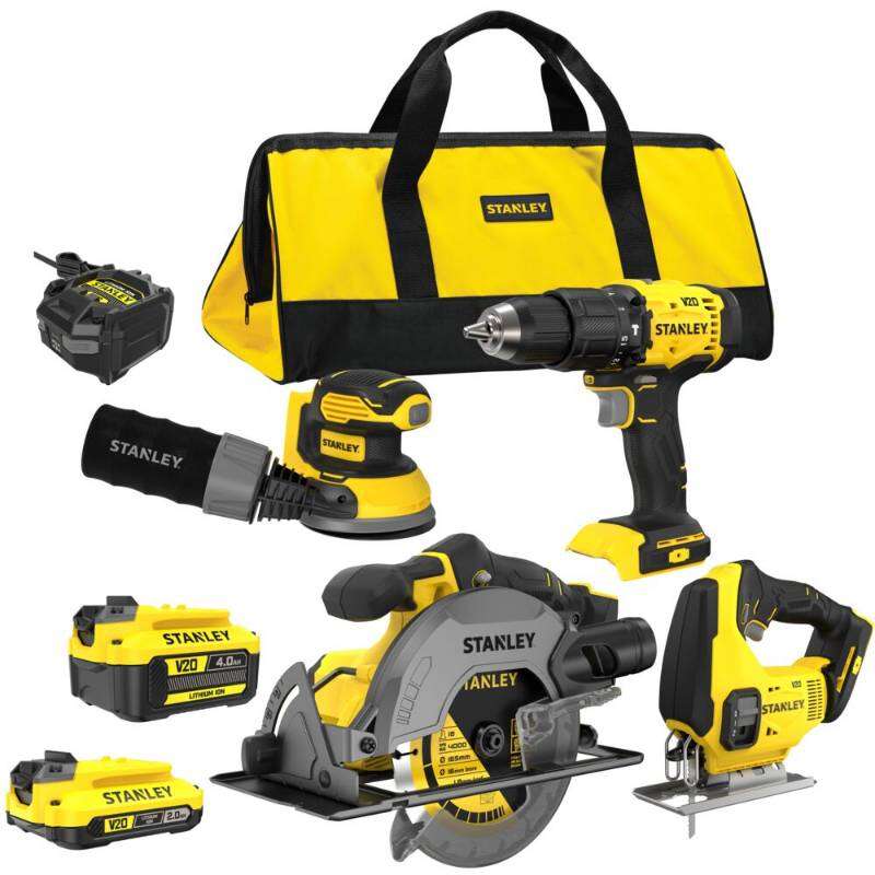 Image du produit STANLEY Fatmax - Combi KIT 4 Machines + SoftBag + Chargeur + 1 Batterie 2.0Ah + 1 Batterie 4.0Ah