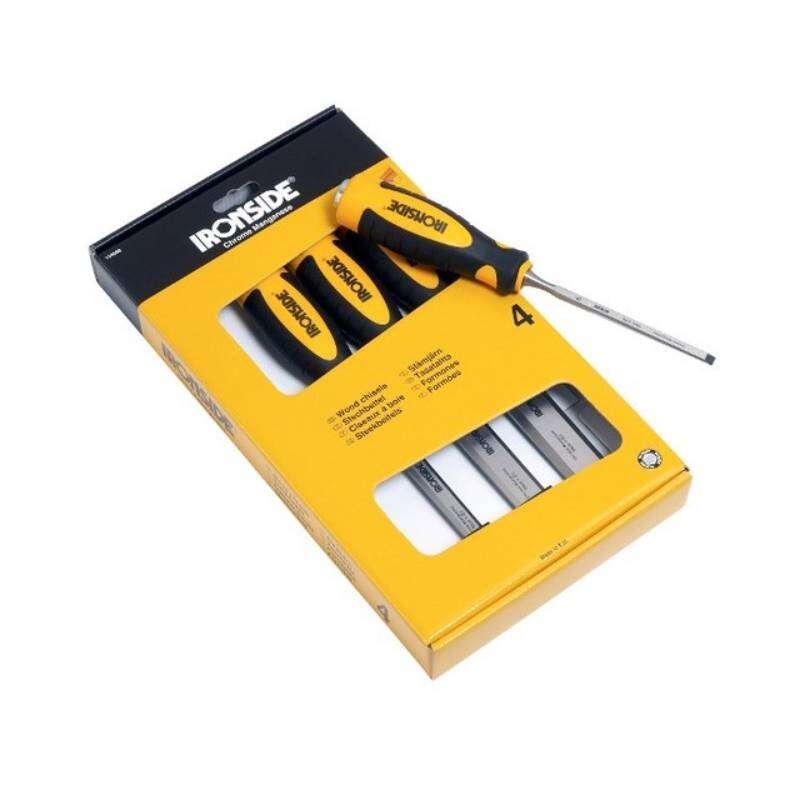 Image du produit IRONSIDE&reg; -  Set Ciseaux &agrave; bois (6-12-20-26 mm) manche Bi-composant 4 Pi&egrave;ces - IR134080