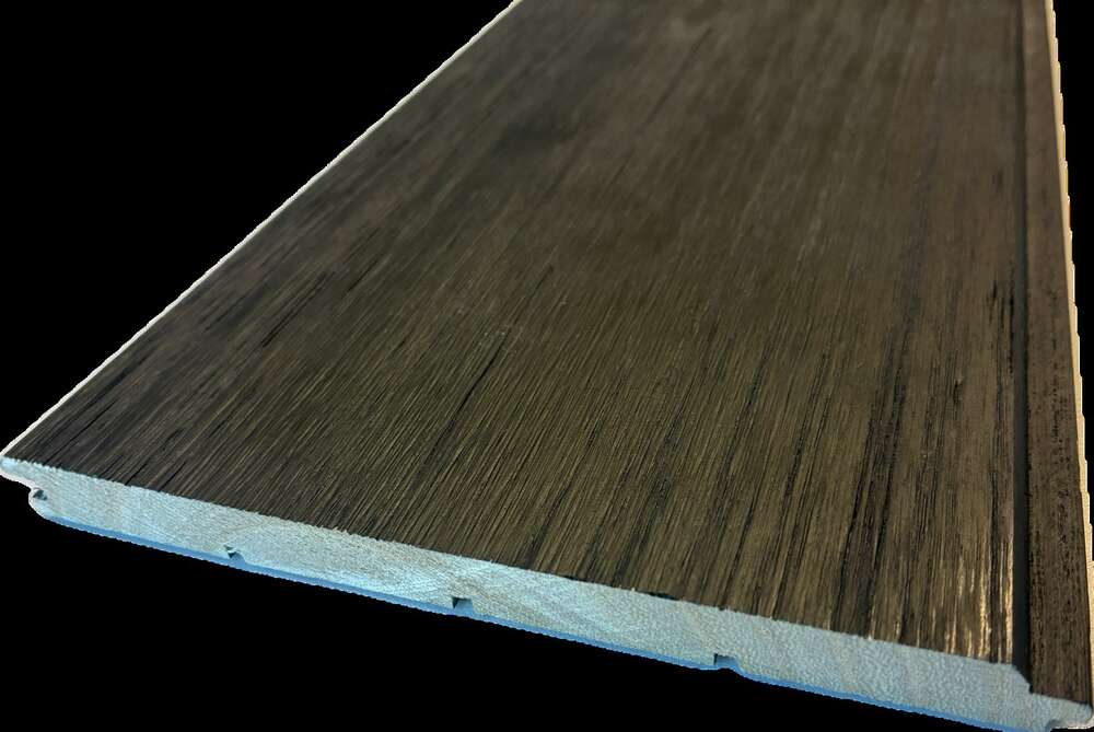 Image du produit IKIWOOD - Lambris Int&eacute;rieur - Bross&eacute; Laqu&eacute; Noir - Paulownia (A/B) - 12 x 155 x 2440 mm (2.91m&sup2;)