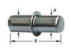 Image du produit Taquet d'&eacute;tag&egrave;re &agrave; percer - Mod&egrave;le cylindrique double - Zingu&eacute; - &Oslash; 5 x &Oslash; 5 x 16 mm