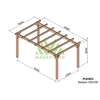 Image du produit Carport BADAJOZ - 500 x 300 cm / H : 264 cm (sans couverture ni socle)
