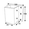 Image du produit Socle de Poteau fixation murale - Pour Poteau 70 x 70 mm & 90 x 90 mm - Acier Galvanis&eacute;