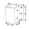 Image du produit Socle de Poteau fixation murale - Pour Poteau 70 x 70 mm & 90 x 90 mm - Acier Galvanis&eacute;