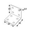 Image du produit Equerre d'assemblage - Multi trous - Inox > plusieurs dimensions