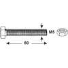 Image du produit Boulon &agrave; T&ecirc;te Hexagonale - Acier Galvanis&eacute; - M5