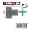Image du produit Equerre Plate d'assemblage - Mod&egrave;le 'T' - Zingu&eacute; - 70 x 50 x 16 x 2 mm