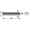 Image du produit Boulon &agrave; T&ecirc;te Hexagonale - Acier Galvanis&eacute; - M5