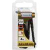 Image du produit Gond (Crampon) en L (Empreinte Plate) - Rustique - Filetage Bois - Noir - 5,2 x 65 mm (4 pcs)