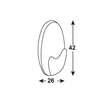 Image du produit Crochet Autocollant (Adh&eacute;sif) - Oval - Blanc - 42 x 26 mm (2 pcs)