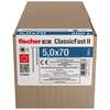 Image du produit FISCHER - Vis &agrave; panneau ClassicFast FCF II CTP - &Oslash; 5 mm - Zingu&eacute; - T&ecirc;te frais&eacute;e TX, Filetage partiel