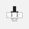 Image du produit Kordo - Cheville Sol B&eacute;ton - M10 x 100 mm - Inox A4 + 2 capuchons NOIR - (2 pi&egrave;ces)