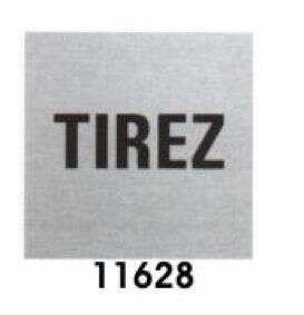 PICTOGRAMME TIREZ, ADHESIF ALU - 80 x 80 mm
