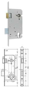 Image produit Serrure LITTO 2 Tours R&eacute;versible A26E62155 72/55 mm (Cylindre)