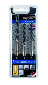 Image produit Alpen - APTM 3 HM-Foret B&eacute;ton - Embout Hexa (3 pi&egrave;ces) : &Oslash; 5| 6| 8 mm