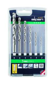 Image produit Alpen - Cassette HSS Super ATM Foret Acier (6 pi&egrave;ces): &Oslash; 2| 3| 4| 5| 6| 8 mm