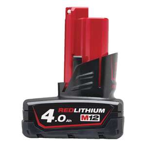 Image produit Milwaukee M12 Batterie Redlithium 4.0 A.h M12 B4 (12 V / 4,0 Ah Red Li-Ion)