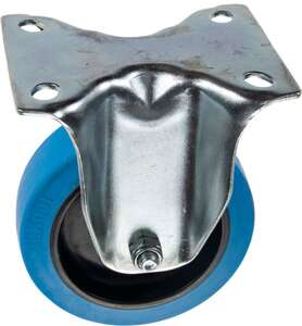 Image produit Roulette Caoutchouc &eacute;last. &Oslash; 100mm fixe - Charge max 100kg - Hauteur tot. 128mm - Plateau 105 x 85 mm