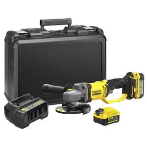 Image produit Stanley V20 Meuleuse d'angle 18V , 2x 4,0.Ah, Chargeur 2A, coffre SFMCG400M2K-QW