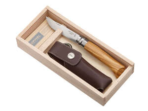 Image produit Opinel Luxe Couteau de poche 195mm N&deg;08 Coffret, inox/olivier &eacute;tui