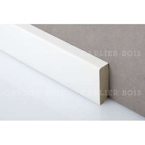 Image produit Plinthe MDF Hydro - Droite - Pr&eacute;peint Blanc - 12 x 40 x 2440 mm