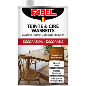 Image produit Fabel&reg; - Teinte et Cire Meuble & Boiserie - Ch&ecirc;ne fonc&eacute; (500 ml)