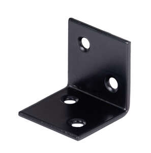 Image produit Equerre d'assemblage - Multi trous - Noir - 30 x 30 x 30 x 2 mm