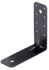 Image produit Equerre d'assemblage renfor&ccedil;&eacute;e - Multi trous - Noir - 125 x 125 x 45 x 2,5 mm