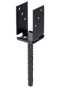 Image produit Socle de Poteau &agrave; b&eacute;tonner - R&eacute;glable en largeur - Laqu&eacute; Noir - 71 &agrave; 131 x H max scel : 200 mm