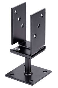 Image produit Socle de Poteau sur platine - R&eacute;glable en largeur - Laqu&eacute; Noir - 71 &agrave; 131 x H : 70 x 100 x 100 mm