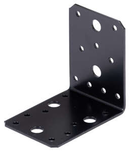 Image produit Equerre d'assemblage - Multi trous - Noir - 90 x 90 x 65 mm