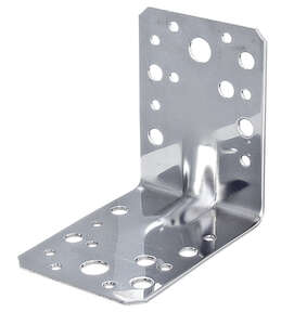 Image produit Equerre d'assemblage renfor&ccedil;&eacute;e - Multi trous - Inox - 90 x 90 x 65 x 2 mm
