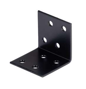 Image produit Equerre d'assemblage - Multi trous - Noir - 40 x 40 x 40 x 2 mm