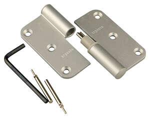 Image produit RENSON - Paumelle de porte avec ressort Ferme Porte - Alu Argent&eacute; F1 - Droite - 80 x 80 x 3,5 mm (1p)