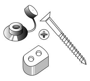 Image produit Scala - Rosette et Capuchon, avec vis 4.5 x 50 mm et support - Blanc EPDM (25 pi&egrave;ces)