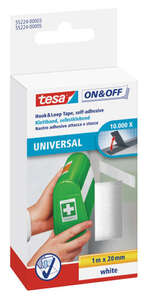 Image produit Tesa&reg;- Bande Velcro 'On & Off' - Auto-Adh&eacute;sive - Blanc - 1 m x 20 mm