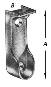 Image produit Support lat&eacute;ral pour barre de penderie ovale 30 x 15 mm - Zamak Nickl&eacute; - 64 x 20 mm (2p)
