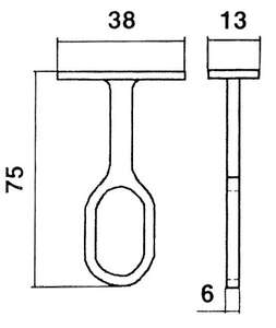 Image produit Support fixation sup&eacute;rieure pour barre de penderie ovale 30 x 15 mm - Zamak Nickl&eacute; - 75 x 6 mm (2p)