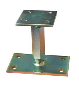 Image produit Socle de Poteau sur platine - R&eacute;glable en hauteur - Bichromat&eacute; - 90 x 90 x 90 x 160 x 5 mm