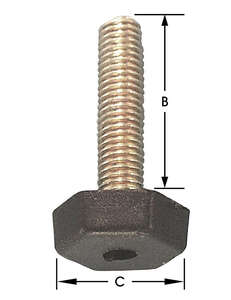 Image produit Verrin hegagonal pour r&eacute;glage de pied de meuble - Tige filet&eacute;e galvanis&eacute;e - Noir - M8  (4p)
