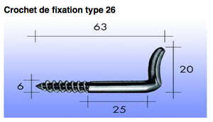 Image produit Crampon de fixation murale pour support Camar 800 - 6 x 60 mm