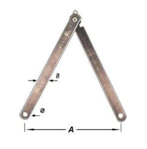 Image produit Compas de tr&eacute;teau - Arret pli&eacute; - Galvanis&eacute; - 260 x 12 x 2 mm (2p)
