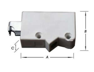 Image produit Support d'armoire &agrave; suspendre 90kg max- r&eacute;gl. haut.17 &agrave; 30 mm / prof.22 mm - Blanc - 59 x 35 x 18 mm (2p)