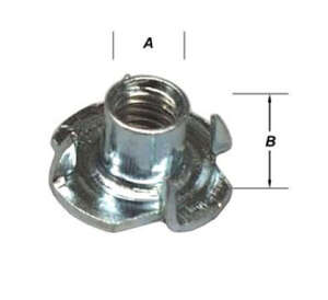 Image produit Ecrou &agrave; enfoncer pour le bois - 4 griffes - Estamp&eacute; - Galvanis&eacute; - M&eacute;trique