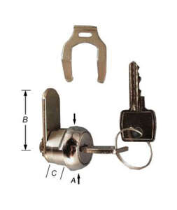 Image produit Serrure de boite &agrave; lettres &agrave; cylindre - Epaisseur de paroi de 11 mm maximum - Per&ccedil;age 20 mm - Zamac Chrom&eacute; - 22 x 30 mm
